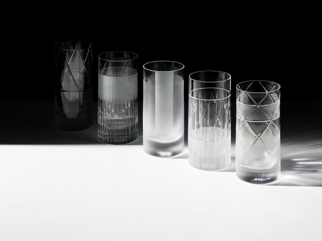 Long Drink glasses of the 'Elements' collection designed by Scholten & Baijings for J. Hill's Standard - Photography Tom Brown