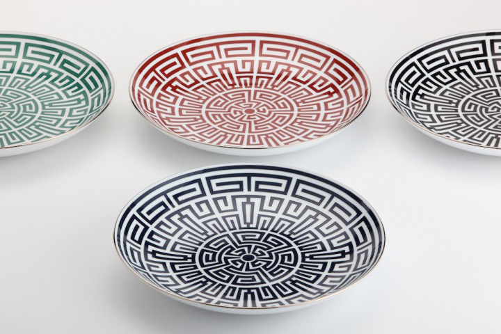 Assiettes porcelaine Labirinto, dessin Gio Ponti,Richard Ginori