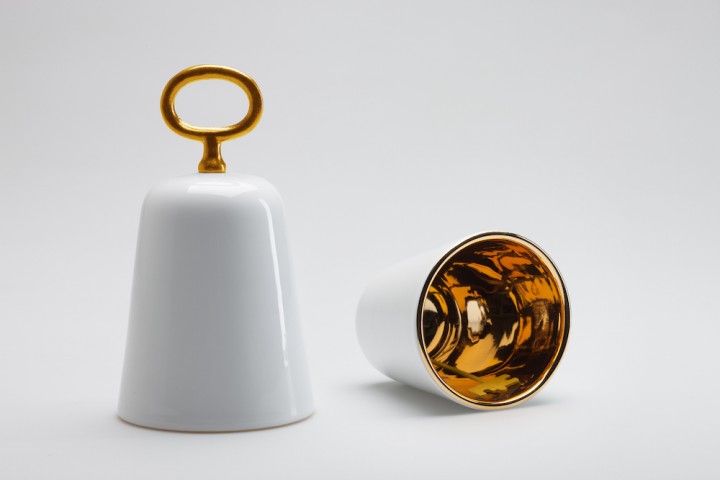 Cloche  Unlock en céramique et vermeil , design CtriZak,Bosa