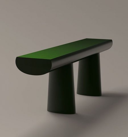 Console "Verte" bois et laque Urushi design Aldo Bakker pour Karakter