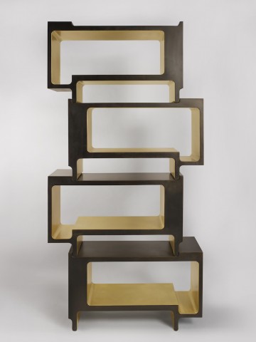 Galerie BSL Bibliothèque Design MVW XiangSheng II Shelving Unit bronze courtsy of Galerie BSL