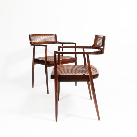 Galerie James Chaises (1958) jacaranda wood design Joaquim Tenreiro,  Courtesy Galerie James