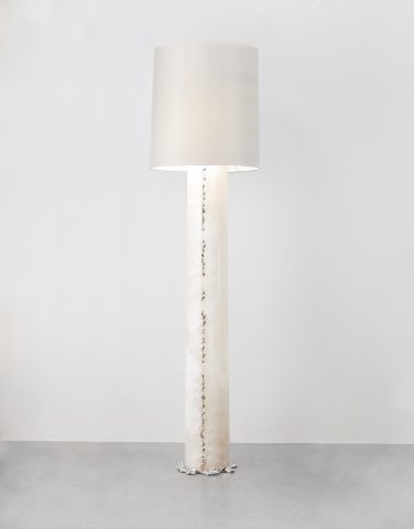 Lampadaire 'Onyx' création Mattia Bonetti Onyx argent bronze soie 2014 David Gill Gallery