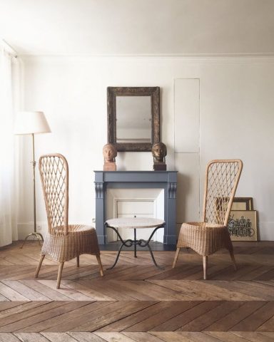 Paire de chaise, design Jean Royère 1950, Atelier Vime