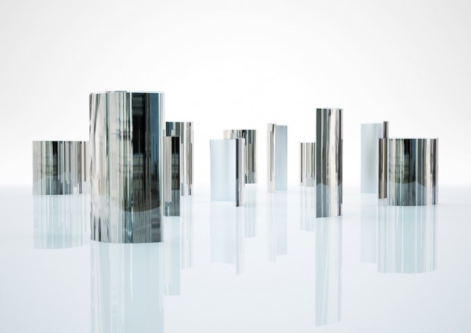 Paravent "Prism Partition" en cristal, courbé et agenté à la main, design Tokujin Yoshioka, Glas Italia