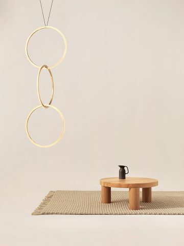 Pendentifs "Cercles" lumineux en laiton éclairage LED par Philippe Malouin pour Resident