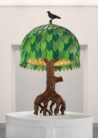 Tiffany Tree Lampe bronze poli patiné, peint à la main, LED, design STUDIO JOB, Carpenters WorkShop Gallery