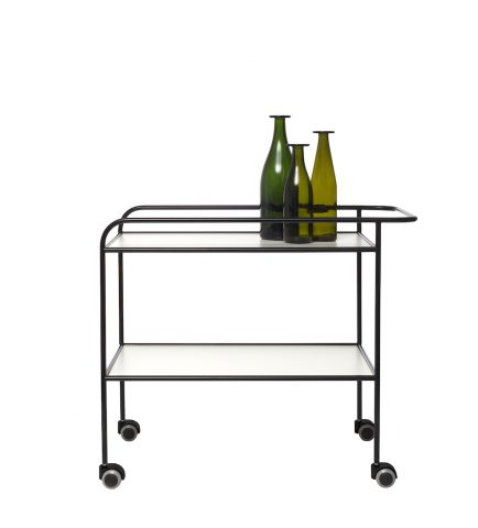 Table roulante design Shiro Kuramata Steel Pipe Drink, Cappellini