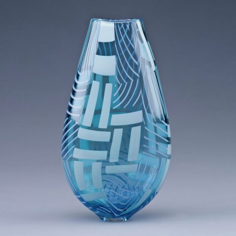 Vase Tapestry en verre design Scott Benefield Galerie Vessel